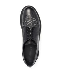 Chaussures brogues en cuir épaisses noires Versace