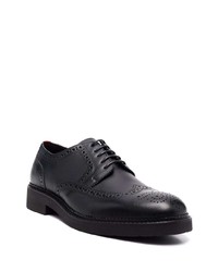 Chaussures brogues en cuir épaisses noires BOSS