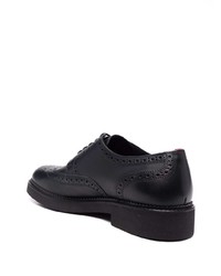 Chaussures brogues en cuir épaisses noires BOSS