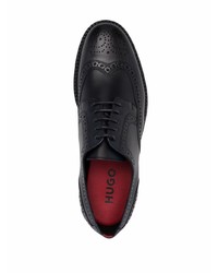 Chaussures brogues en cuir épaisses noires BOSS