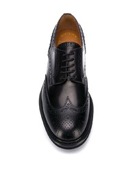 Chaussures brogues en cuir épaisses noires Doucal's