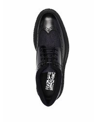 Chaussures brogues en cuir épaisses noires Salvatore Ferragamo