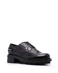 Chaussures brogues en cuir épaisses noires DSQUARED2