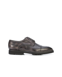 Chaussures brogues en cuir gris foncé Bontoni