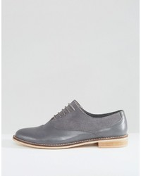 Chaussures brogues en cuir gris foncé Asos