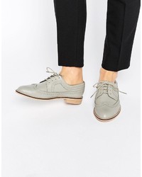 Chaussures brogues en cuir grises Asos