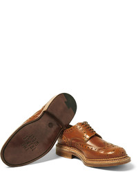 Chaussures brogues en cuir marron clair Grenson