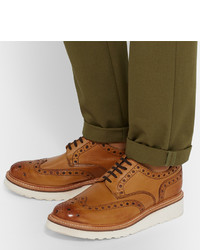 Chaussures brogues en cuir marron clair Grenson