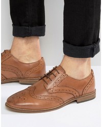 Chaussures brogues en cuir marron clair Asos