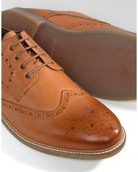 Chaussures brogues en cuir marron clair Lambretta