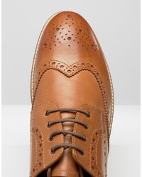 Chaussures brogues en cuir marron clair Lambretta