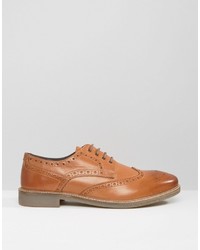 Chaussures brogues en cuir marron clair Lambretta