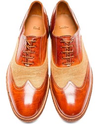 Chaussures brogues en cuir marron clair Paul Smith