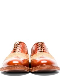 Chaussures brogues en cuir marron clair Paul Smith