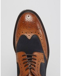 Chaussures brogues en cuir marron clair Base London