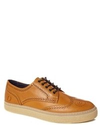 Chaussures brogues en cuir marron clair Fred Perry