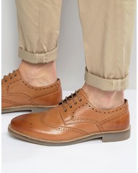 Chaussures brogues en cuir marron clair Lambretta