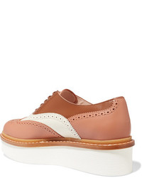 Chaussures brogues en cuir marron clair Tod's