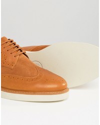 Chaussures brogues en cuir marron clair Fred Perry