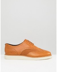 Chaussures brogues en cuir marron clair Fred Perry