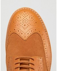 Chaussures brogues en cuir marron clair Fred Perry