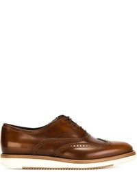 Chaussures brogues en cuir marron clair Salvatore Ferragamo