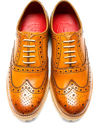 Chaussures brogues en cuir marron clair Grenson