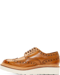 Chaussures brogues en cuir marron clair Grenson