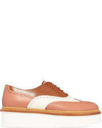 Chaussures brogues en cuir marron clair Tod's