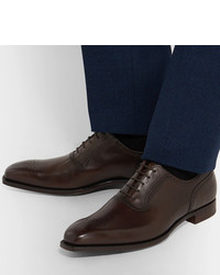 Chaussures brogues en cuir marron foncé George Cleverley