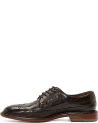 Chaussures brogues en cuir marron foncé Paul Smith