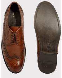 Chaussures brogues en cuir marron foncé Asos