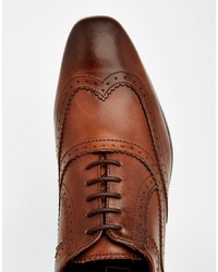 Chaussures brogues en cuir marron foncé Asos