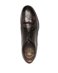 Chaussures brogues en cuir marron foncé Officine Creative