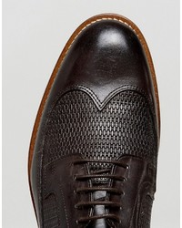 Chaussures brogues en cuir marron foncé Asos