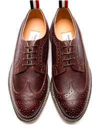 Chaussures brogues en cuir marron foncé Thom Browne