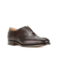 Chaussures brogues en cuir marron foncé Church's