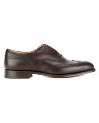 Chaussures brogues en cuir marron foncé Church's