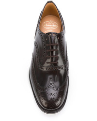 Chaussures brogues en cuir marron foncé Church's