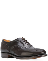 Chaussures brogues en cuir marron foncé Church's