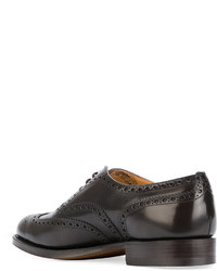 Chaussures brogues en cuir marron foncé Church's