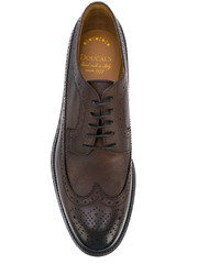 Chaussures brogues en cuir marron foncé Doucal's