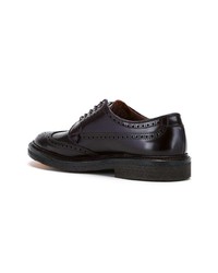 Chaussures brogues en cuir marron foncé Alden