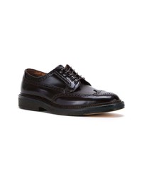 Chaussures brogues en cuir marron foncé Alden