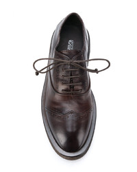 Chaussures brogues en cuir marron foncé Marsèll