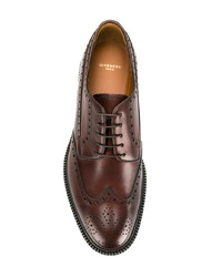Chaussures brogues en cuir marron foncé Givenchy