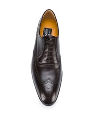 Chaussures brogues en cuir marron foncé a. testoni