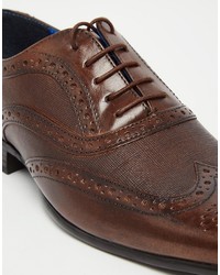 Chaussures brogues en cuir marron foncé Red Tape