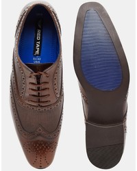 Chaussures brogues en cuir marron foncé Red Tape