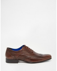 Chaussures brogues en cuir marron foncé Red Tape